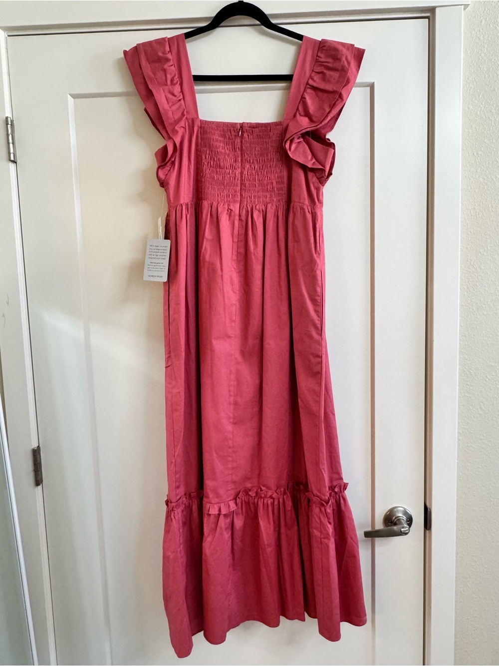 Donna Morgan Dusty Rose Ruffled Square-Neck Midi Dress - Picture 7 of 13
